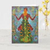 yoga candle digital - 2012 as greeting card カード (黄色い花)