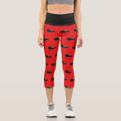Yoga Capri Black & Red w/Shoe Doodle カプリレギンス (正面)