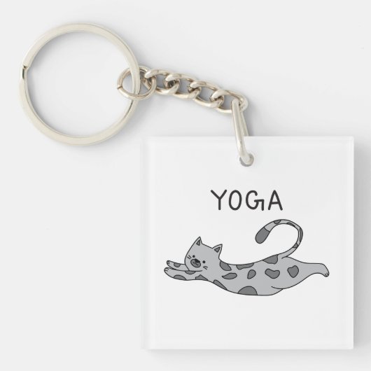 Yoga Cat キーホルダー (正面)