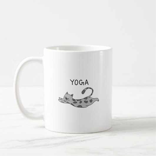 Yoga Cat コーヒーマグカップ (左)