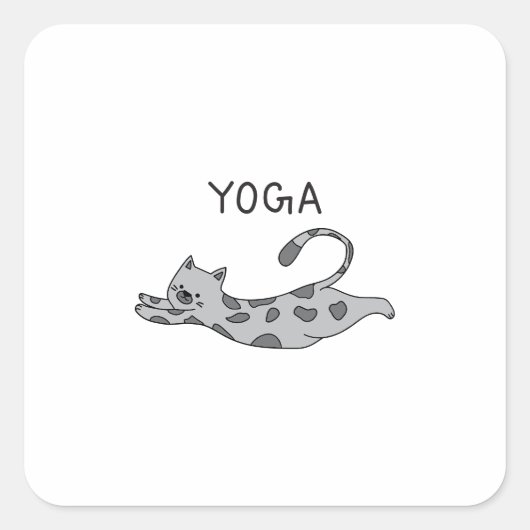 Yoga Cat スクエアシール (正面)