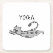 Yoga Cat スクエアペーパーコースター (正面)