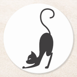 Yoga cat ラウンドペーパーコースター