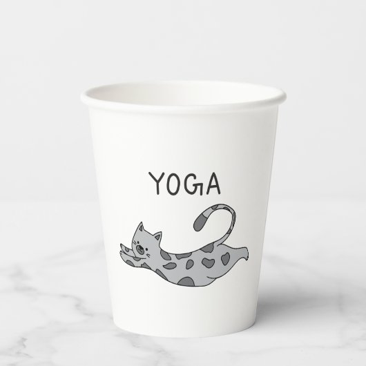 Yoga Cat 紙コップ (裏面)