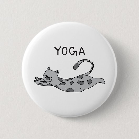 Yoga Cat 缶バッジ (正面)