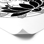 Yoga Cat Lotus Flower Mindfulness Meditation Tee  ポスター (角)