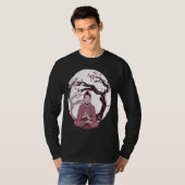 Yoga cherry blossom tree meditate Japanese writing Tシャツ (正面フル)