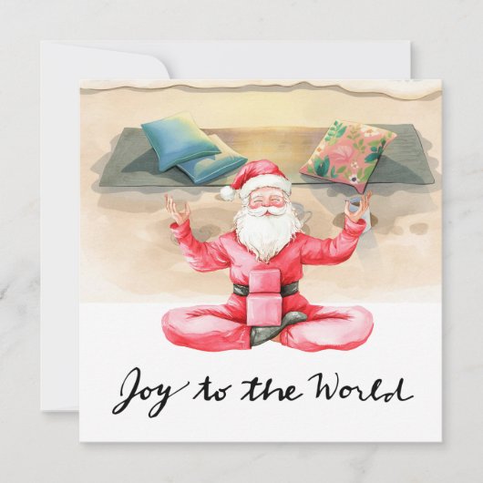 Yoga Christmas Santa Claus Posing yoga  シーズンカード (正面)