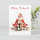 Yoga Christmas Santa Claus posing Yoga Holiday シーズンカード (スタンド正面)