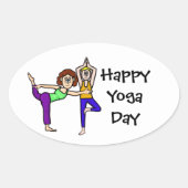 Yoga Dayスタンプまたは名前タグ 楕円形シール (正面)
