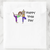 Yoga Dayスタンプまたは名前タグ 楕円形シール (バッグ)