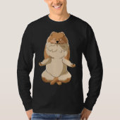 Yoga Dog Pomeranian Tシャツ (正面)
