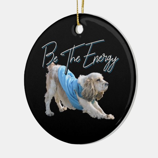 Yoga Downtown Dog – エネルギー引用文 セラミックオーナメント (左)