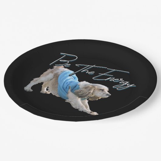 Yoga Downtown Dog – エネルギー引用文 ペーパープレート (アングル)