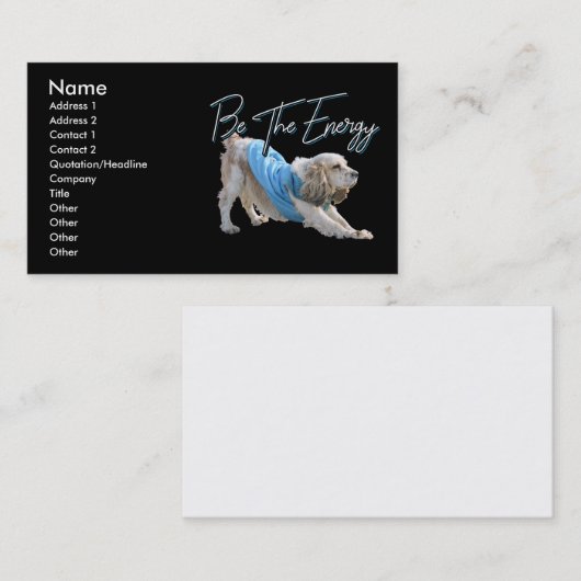 Yoga Downtown Dog – エネルギー引用文 名刺 (正面/裏面)