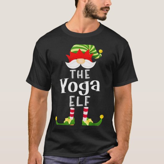Yoga Elf Group Christmas Funny Pajama Party Tシャツ (正面)