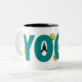 Yoga Emoji Mug ツートーンマグカップ (正面左)