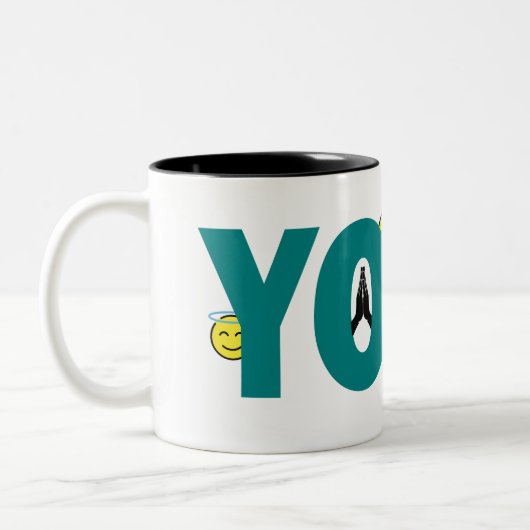 Yoga Emoji Mug ツートーンマグカップ (左)