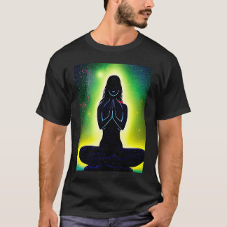 Yoga Girl Female Sun Salutation Meditation Chakra  Tシャツ