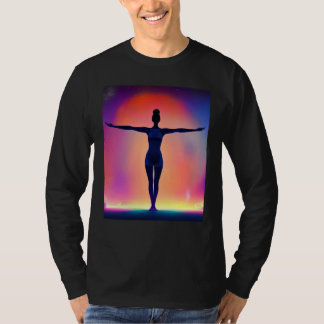 Yoga Girl Female Sun Salutation Meditation Chakra Tシャツ