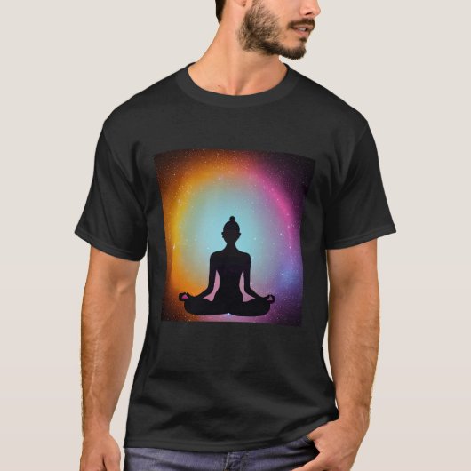 Yoga Girl Female Sun Salutation Meditation Chakra  Tシャツ (正面)