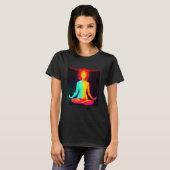 Yoga Girl Female Sun Salutation Meditation Chakra Tシャツ (正面フル)