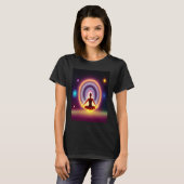 Yoga Girl Female Sun Salutation Meditation Chakra Tシャツ (正面フル)