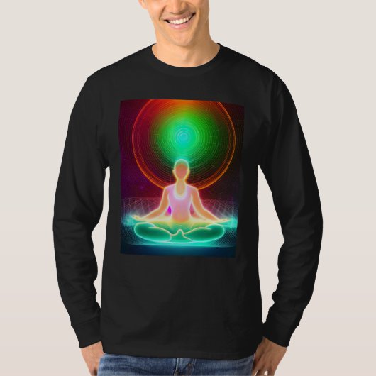 Yoga Girl Female Sun Salutation Meditation Chakra  Tシャツ (正面)