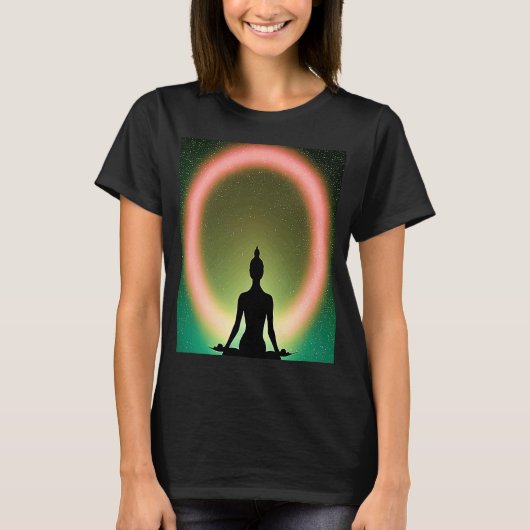 Yoga Girl Female Sun Salutation Meditation Chakra  Tシャツ (正面)