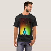 Yoga Girl Female Sun Salutation Meditation Chakra  Tシャツ (正面フル)