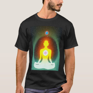 Yoga Girl Female Sun Salutation Meditation Chakra  Tシャツ