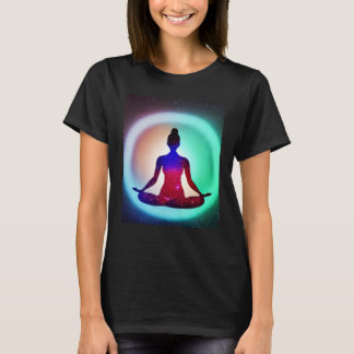 Yoga Girl Female Sun Salutation Meditation Chakra Tシャツ
