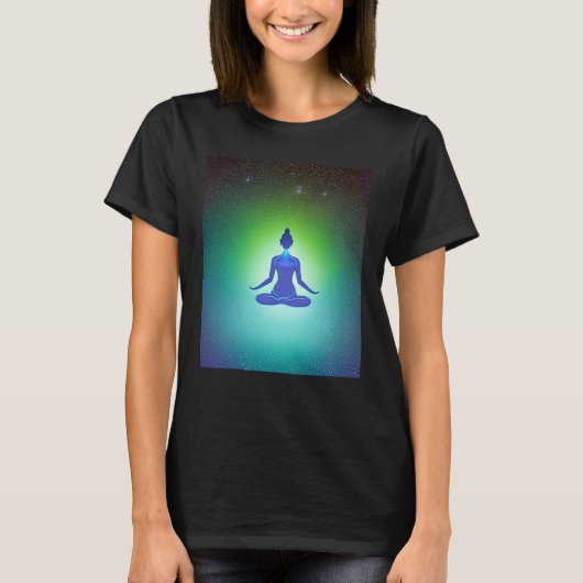 Yoga Girl Female Sun Salutation Meditation Chakra  Tシャツ (正面)