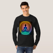 Yoga Girl Female Sun Salutation Meditation Chakra Tシャツ (正面フル)
