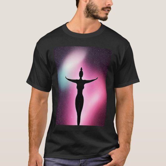 Yoga Girl Female Sun Salutation Meditation Chakra  Tシャツ (正面)