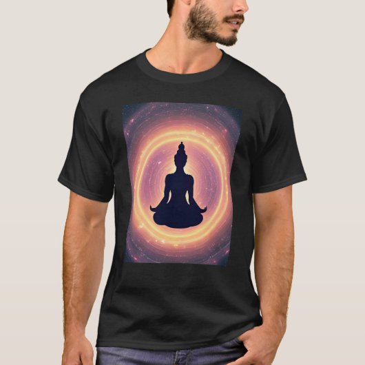 Yoga Girl Female Sun Salutation Meditation Chakra Tシャツ (正面)