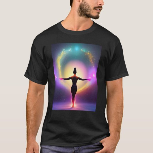 Yoga Girl Female Sun Salutation Meditation Chakra  Tシャツ (正面)