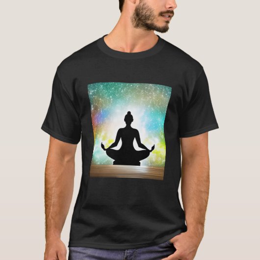 Yoga Girl Female Sun Salutation Meditation Chakra  Tシャツ (正面)