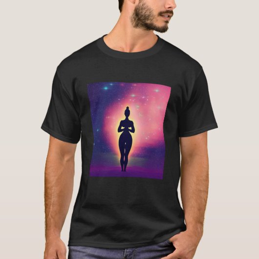 Yoga Girl Female Sun Salutation Meditation Chakra  Tシャツ (正面)
