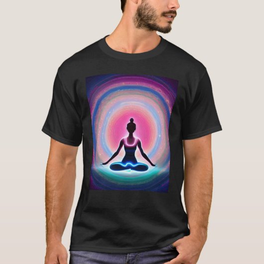 Yoga Girl Female Sun Salutation Meditation Chakra  Tシャツ (正面)
