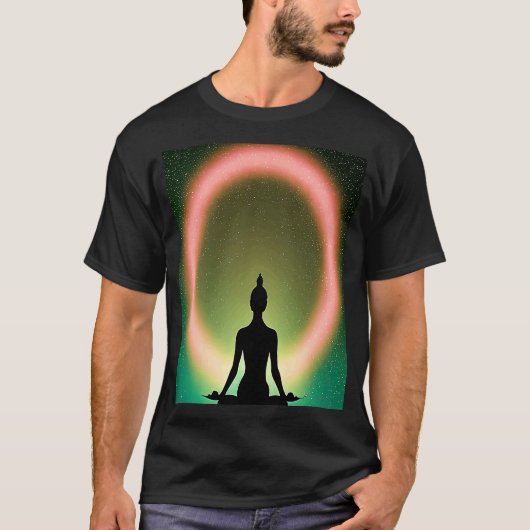Yoga Girl Female Sun Salutation Meditation Chakra  Tシャツ (正面)