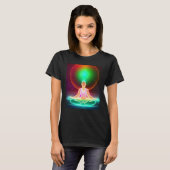 Yoga Girl Female Sun Salutation Meditation Chakra Tシャツ (正面フル)