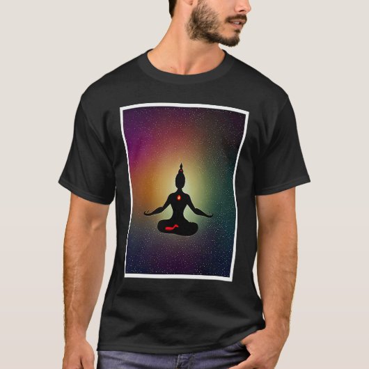 Yoga Girl Female Sun Salutation Meditation Chakra  Tシャツ (正面)