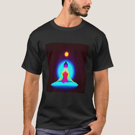 Yoga Girl Female Sun Salutation Meditation Chakra  Tシャツ (正面)