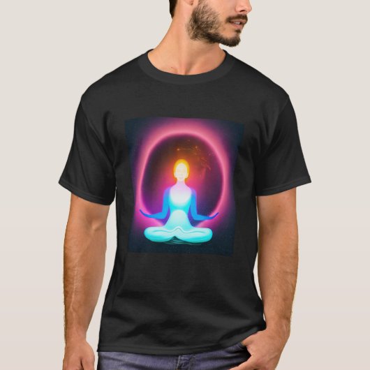 Yoga Girl Female Sun Salutation Meditation Chakra  Tシャツ (正面)