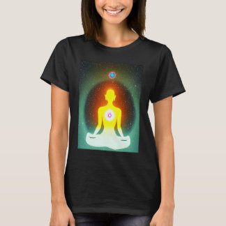 Yoga Girl Female Sun Salutation Meditation Chakra  Tシャツ