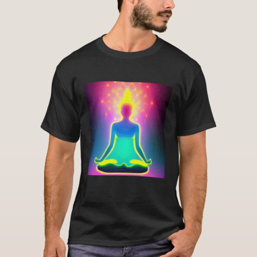 Yoga Girl Female Sun Salutation Meditation Chakra  Tシャツ (正面)