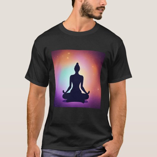 Yoga Girl Female Sun Salutation Meditation Chakra  Tシャツ (正面)