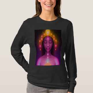 Yoga Girl Female Sun Salutation Meditation Chakra  Tシャツ