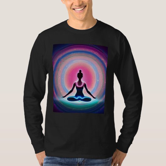 Yoga Girl Female Sun Salutation Meditation Chakra  Tシャツ (正面)